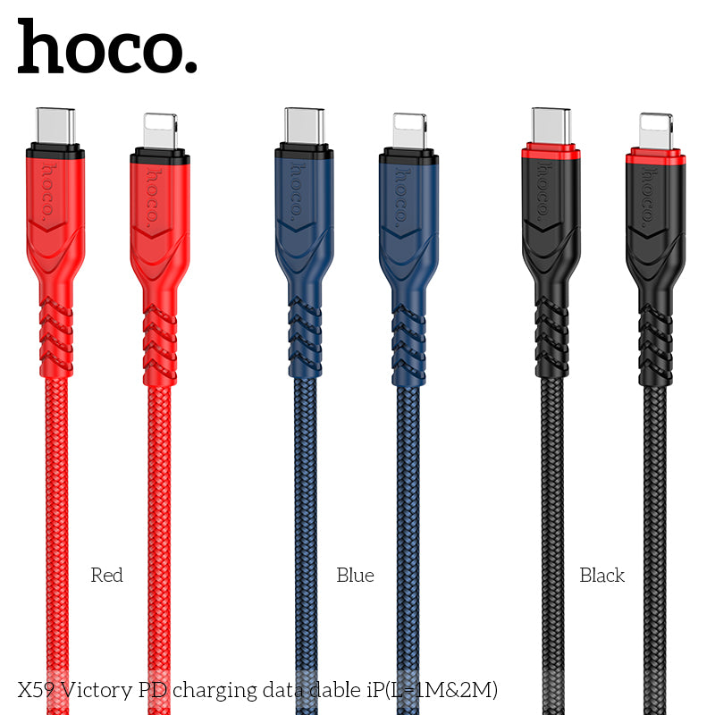 HOCO X59 Victory charging data cable iP(L=3M) Black
