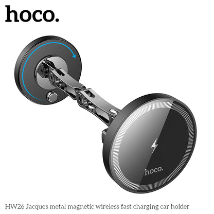 HW26 Jacques metal magnetic wireless fast charging car holder