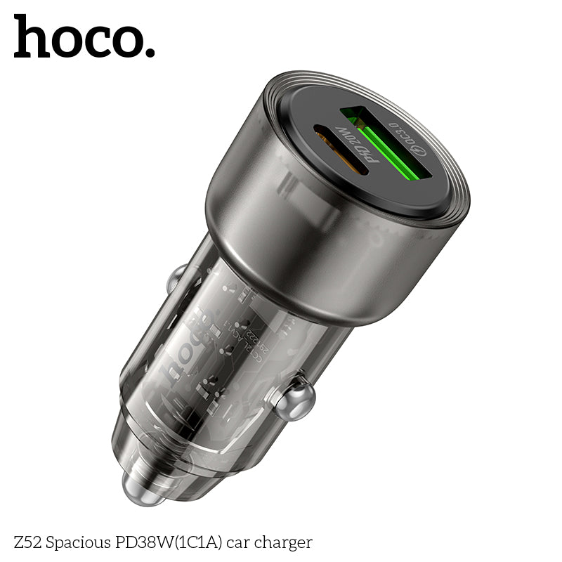 HOCO Z52 Spacious PD38W(1C1A) car charger - Black
