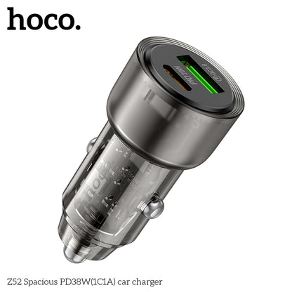 HOCO Z52 Spacious PD38W(1C1A) car charger - Black