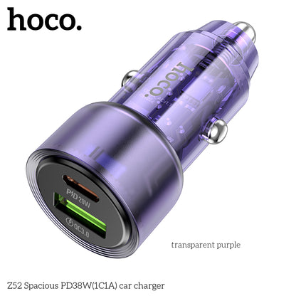 HOCO Z52 Spacious PD38W(1C1A) car charger - Black