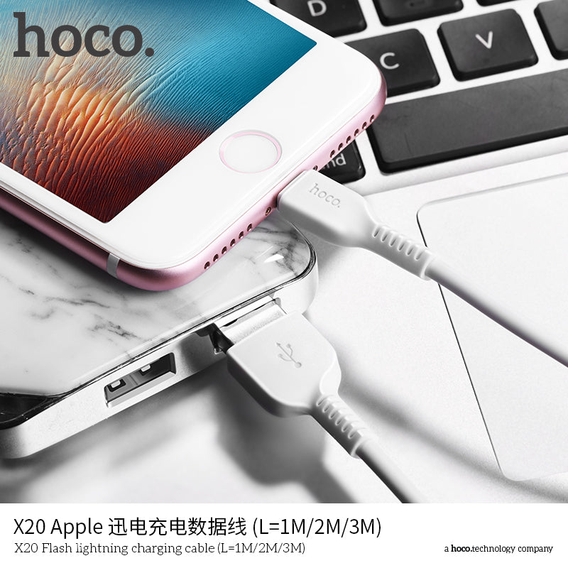 HOCO X20 Lightning Charging Cable - White (L=2M)