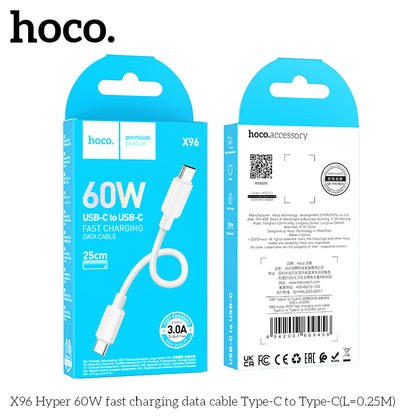 X96 Hyper 60W fast charging data cable Type-C to Type-C(L=0.25M)