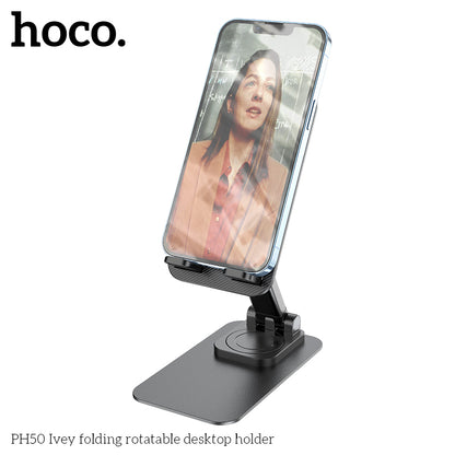 Hoco PH50 Ivey folding rotatable desktop holder - Black
