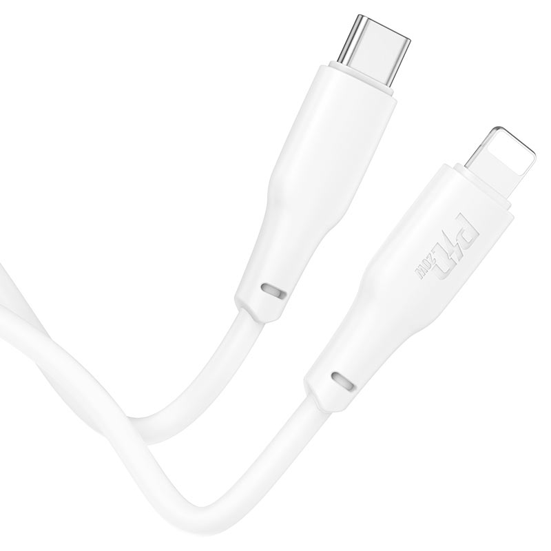 HOCO X93 Force PD20W charging data cable iP(L=1M) - White