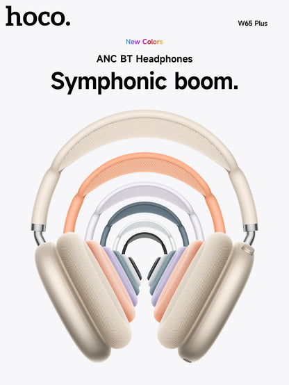 W65 Plus Happy ANC BT headphones Silver