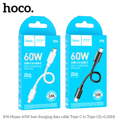 X96 Hyper 60W fast charging data cable Type-C to Type-C(L=0.25M)