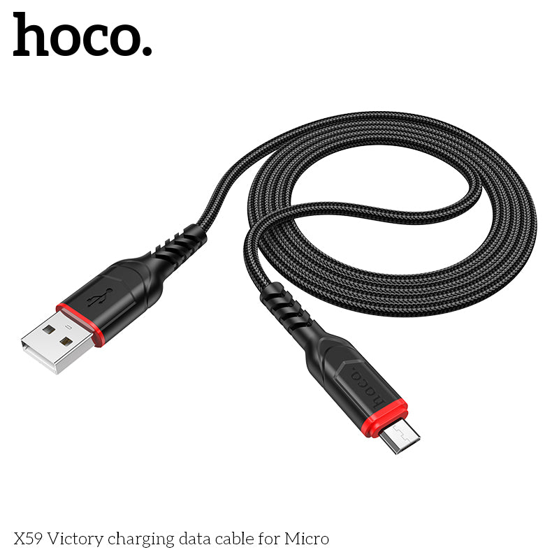 HOCO X59 Victory charging data cable for Micro black