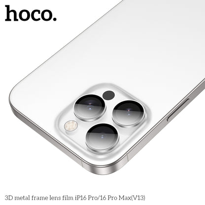 HOCO 3D metal frame lens film iP16 Pro/16 Pro Max(V13) - Silver
