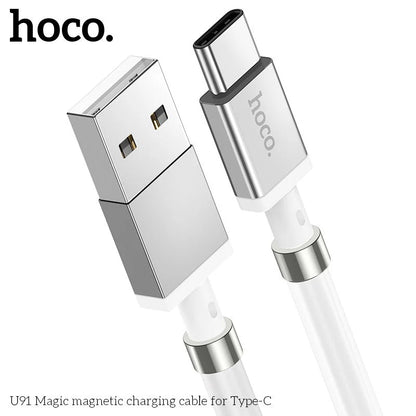U91 Magic magnetic Type C Charging Cable - White