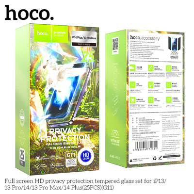 Hoco G11 Full Screen HD Privacy Protection Tempered Glass Screen Protector for iP13 Pro Max /14 Plus