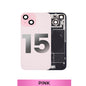 Iphone 15 Back Glass With Camera Lens + Magnet + Wireless Flex Charger OEM Pink