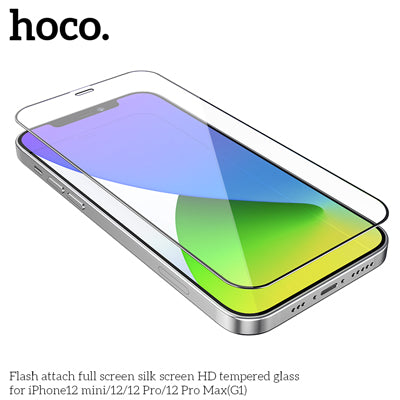 HOCO G1 Full Silk Screen HD Tempered Glass Anti-fingerprint For iPhone 12 Pro Max