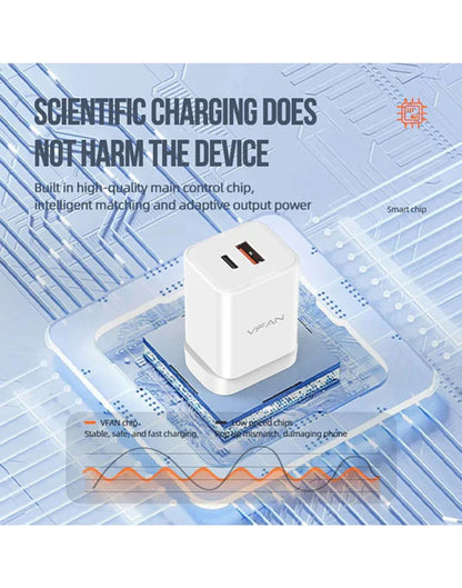 VFAN Gan 35W Dual Type-C & USB-A PD Ultra Fast Charger - AU8