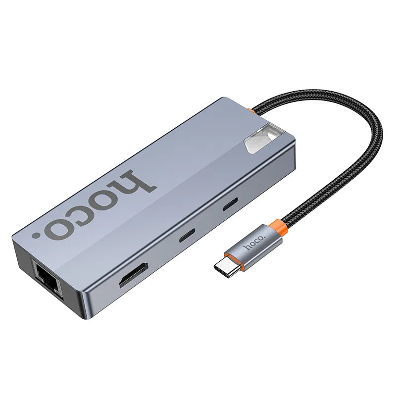 HOCO HB52 Wow 8-in-1 multi-function converter(HDTV+RJ45+SD/TF+PD+Type-C3.0+USB3.0*2)