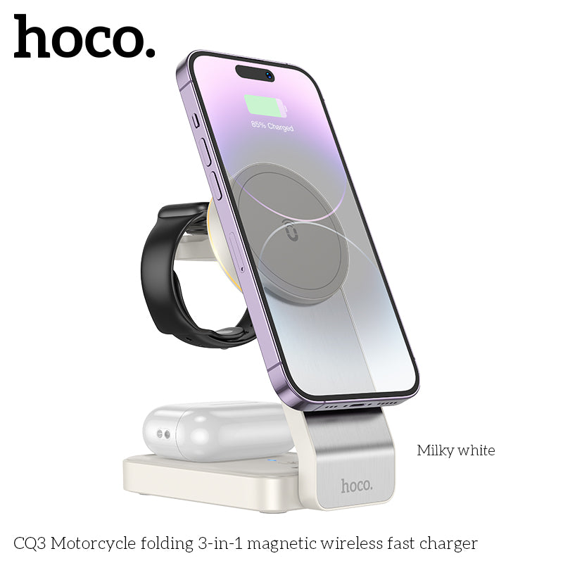 CQ3 Folding 3-in-1 MSafe Wireless Charging for Phones and Apple Watch White