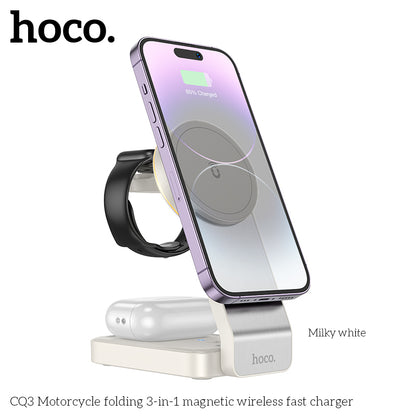 CQ3 Folding 3-in-1 MSafe Wireless Charging for Phones and Apple Watch White