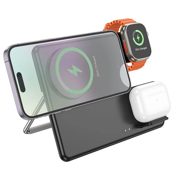 HOCO CQ1 Geek folding 3-in-1 magnetic wireless fast charger(for iWatch)