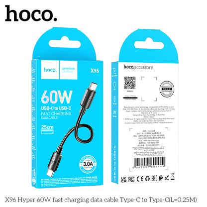 X96 Hyper 60W fast charging data cable Type-C to Type-C(L=0.25M)