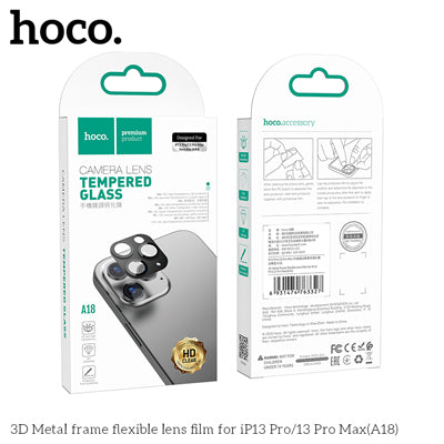 HOCO A18 3D Metal frame flexible lens film Protector for iP13Pro/13 Pro Max