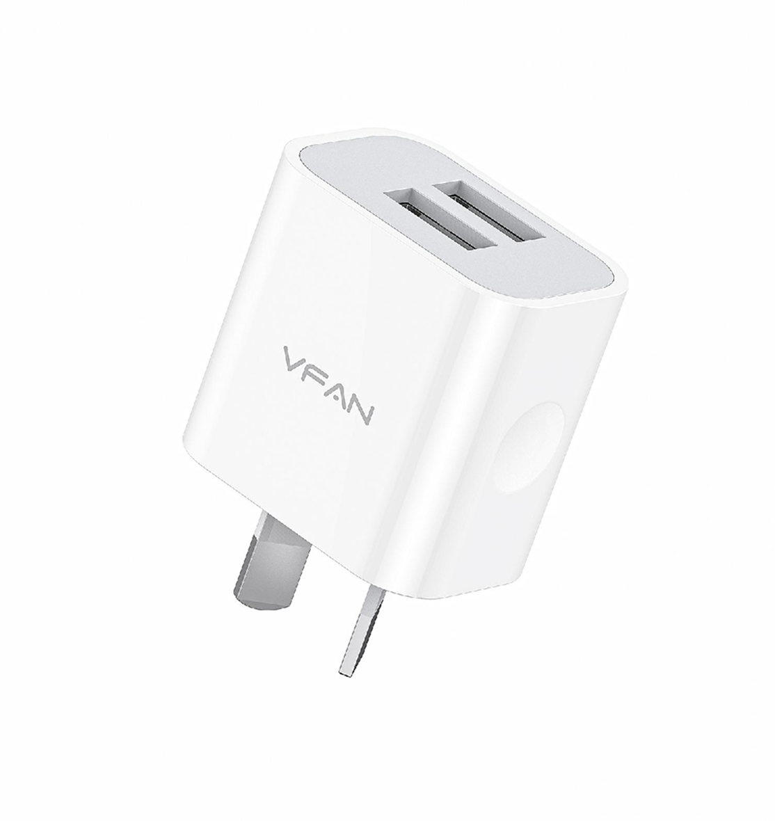 VFAN 10W WHITE 2USB Fast Charger AU/NZ Safety Tested - AU1
