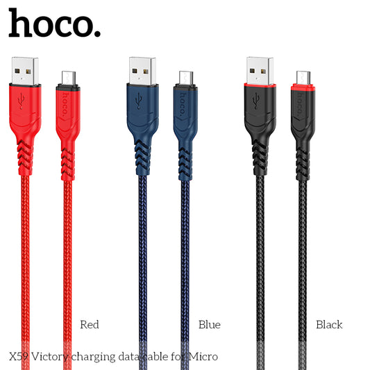 HOCO X59 Victory charging data cable for Micro black