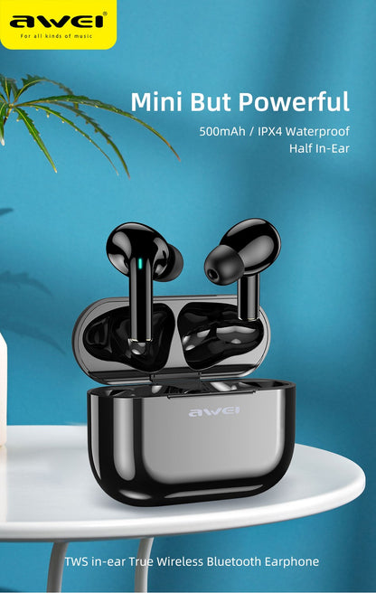 Awei T29 True Wireless Earbuds with Charging Case - Black