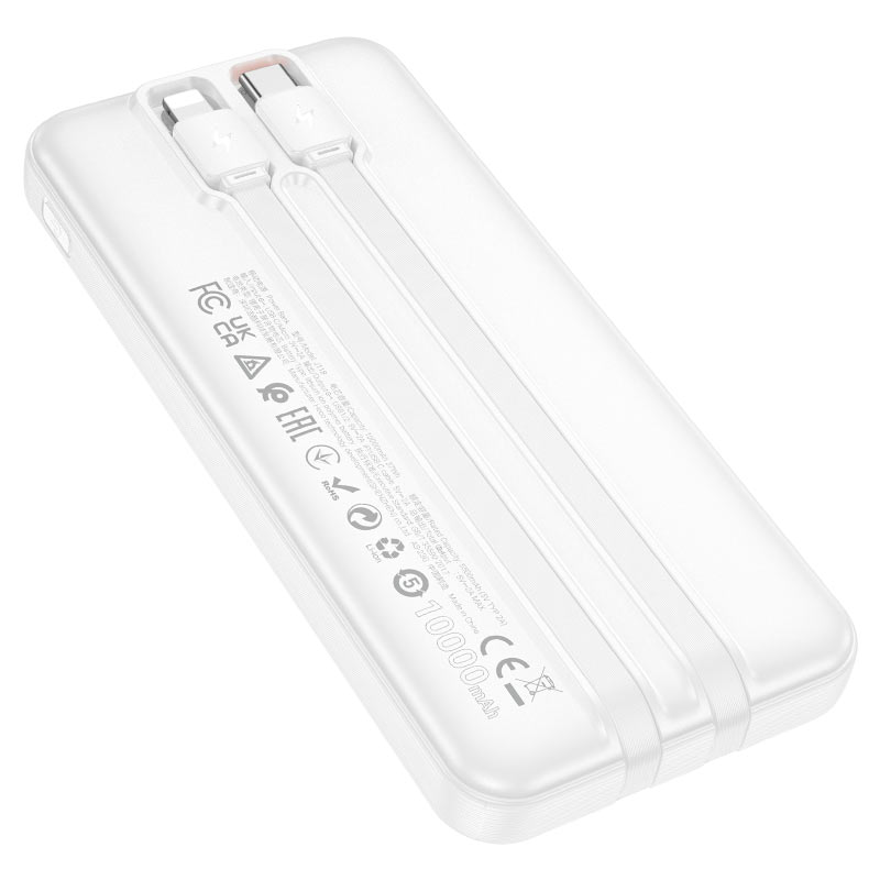 Hoco J118 Speed energy power bank with cable(10000mAh) - White