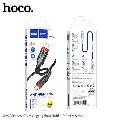 HOCO X59 Victory PD charging data cable iP(L=2M) Black [BW50]