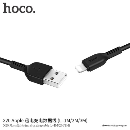 HOCO X20 Lightning Charging Cable - Black (L=3M)