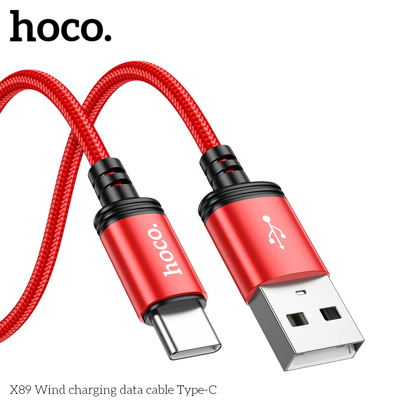 Hoco X89 Wind charging data cable Type-C - Black