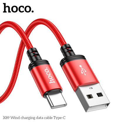 Hoco X89 Wind charging data cable Type-C - Black
