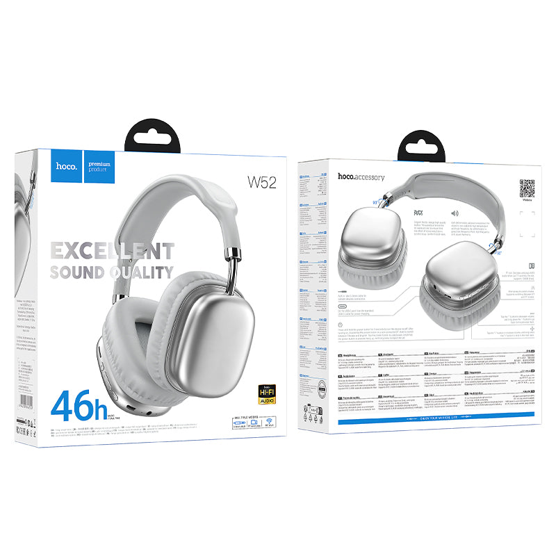 W52 Wonderful BT headphones silver