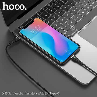 X45 Silicon Type-C Fast Charging Cable - Black (L=1M)