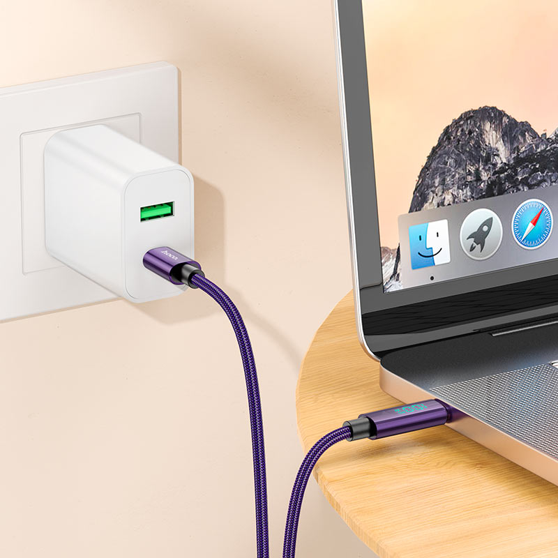 Hoco U125 Benefit 100W charging data cable with display Type-C to Type-C