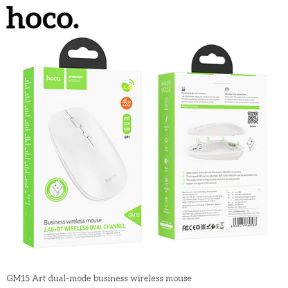 HOCO GM15 Art dual-mode business wireless mouse - White