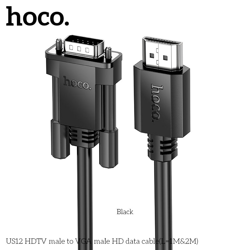 HOCO US12 HDTV male to VGA male HD data cable(L=2M)