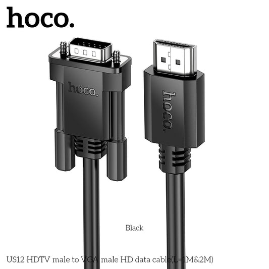 HOCO US12 HDTV male to VGA male HD data cable(L=2M)