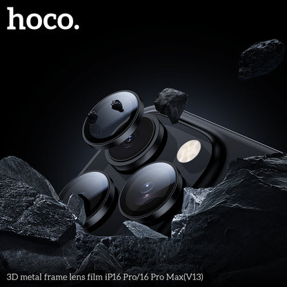 HOCO 3D metal frame lens film iP16 Pro/16 Pro Max(V13) - Silver