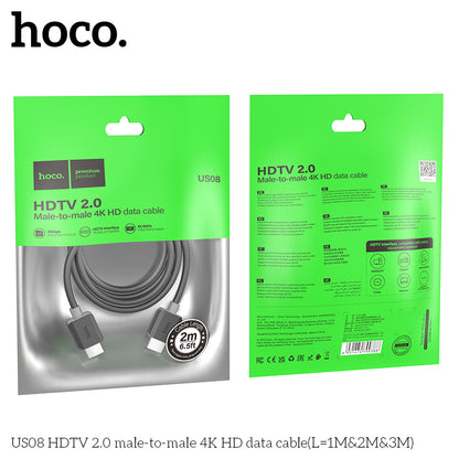 US08 HDTV 2.0 male-to-male 4K HD data cable(L=2M)