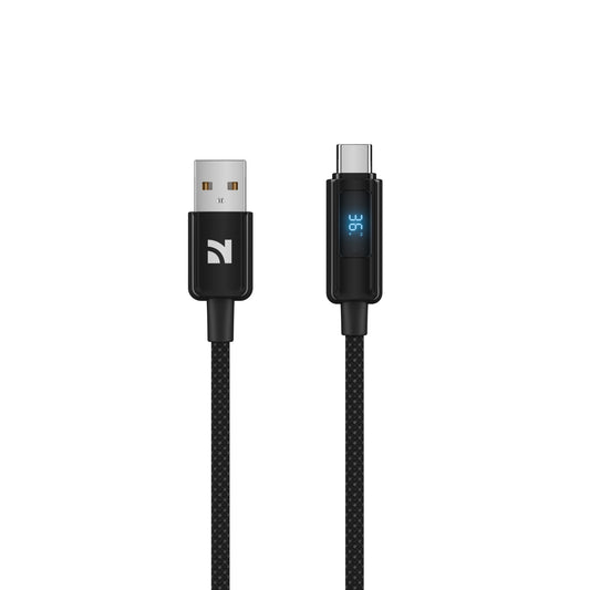 NCC XC-0404 USB-A To USB-C 66W 1.2M Power Display with Zinc Alloy Connector - Black