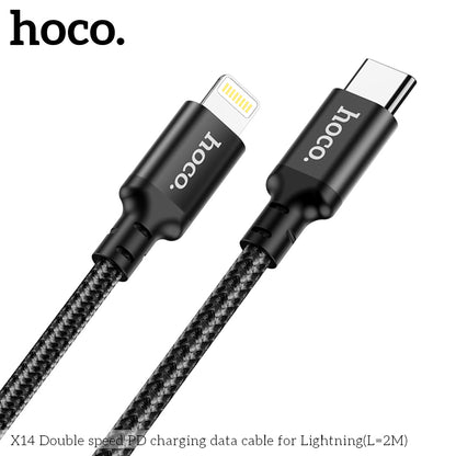 HOCO X14 Super Fast Charging Type-C to Lightning Cable - Black L=2M
