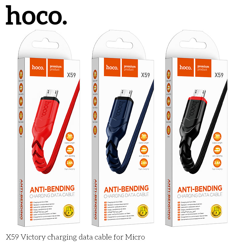 HOCO X59 Victory charging data cable for Micro Red