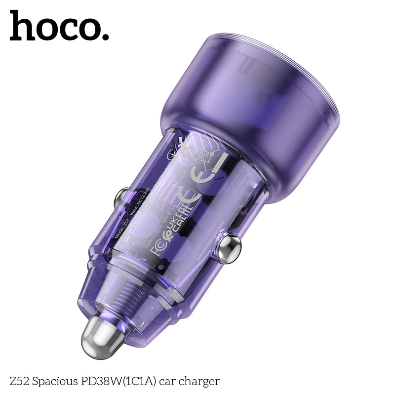 HOCO Z52 Spacious PD38W(1C1A) car charger - Black