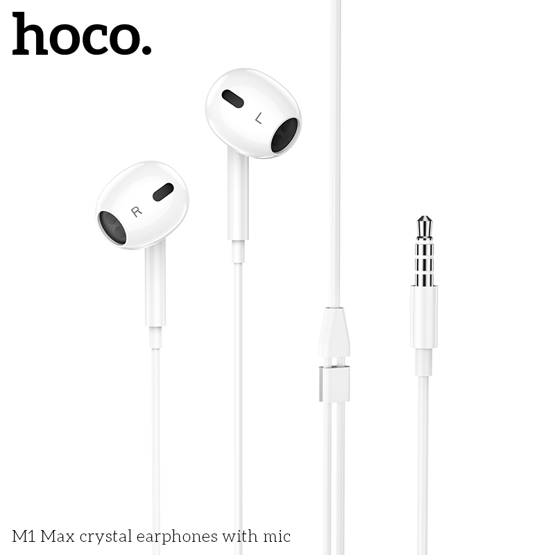 Hoco M1 Max Crystal Earphones Whiite