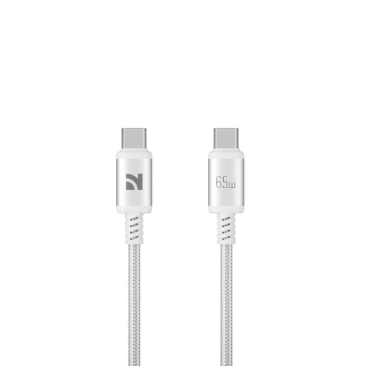 NCC XC-0711 USB-C To USB-C 65W 1.2M Braided & Aluminium Case - Light Grey