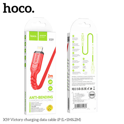 HOCO X59 Victory charging data cable iP(L=2M) Black
