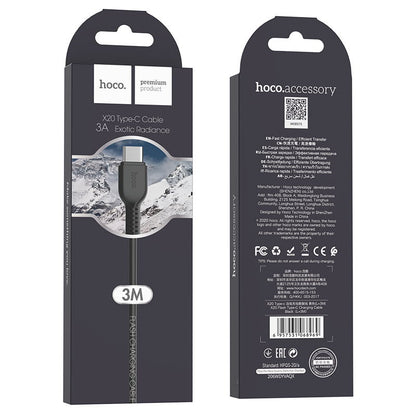 X20 Type C Charging Cable - Black (L=3M)