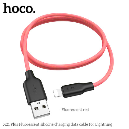 HOCO X21 Silicon Lightning Fast Charging Cable - Red (L=1M) [BW100]