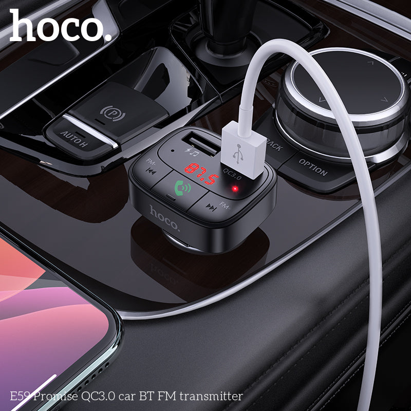 HOCO E59 Wireless FM Transmitter with Qc3.0 Fast Car Charger